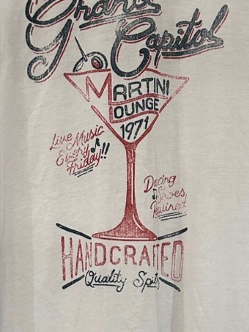 torrid RETRO White Tee with Red and Navy Martini Graphic